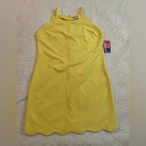 Yellow scalloped tea dress size large